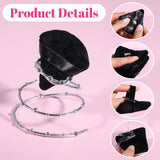 Pimoys 6 Piece Triangle Velour Powder Puff Makeup Sponge for Loose Powder Setting Black