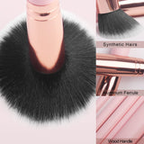 Real Perfection 16 Piece Makeup Brush Set with Eyebrow Razor Synthetic Foundation Concealer Eyeshadow Blush Pink