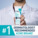 CeraVe Acne Foaming Cream Cleanser with 4% Benzoyl Peroxide Niacinamide & Ceramides Face Wash