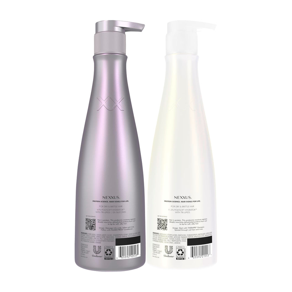 Nexxus Therappe Shampoo and Humectress Conditioner Set for Dry Hair with Caviar Complex and Elastin Protein