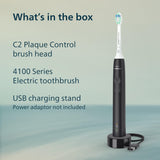 Philips Sonicare 4100 Electric Toothbrush Pressure Sensor SmartTimer Quadpacer Black HX3681