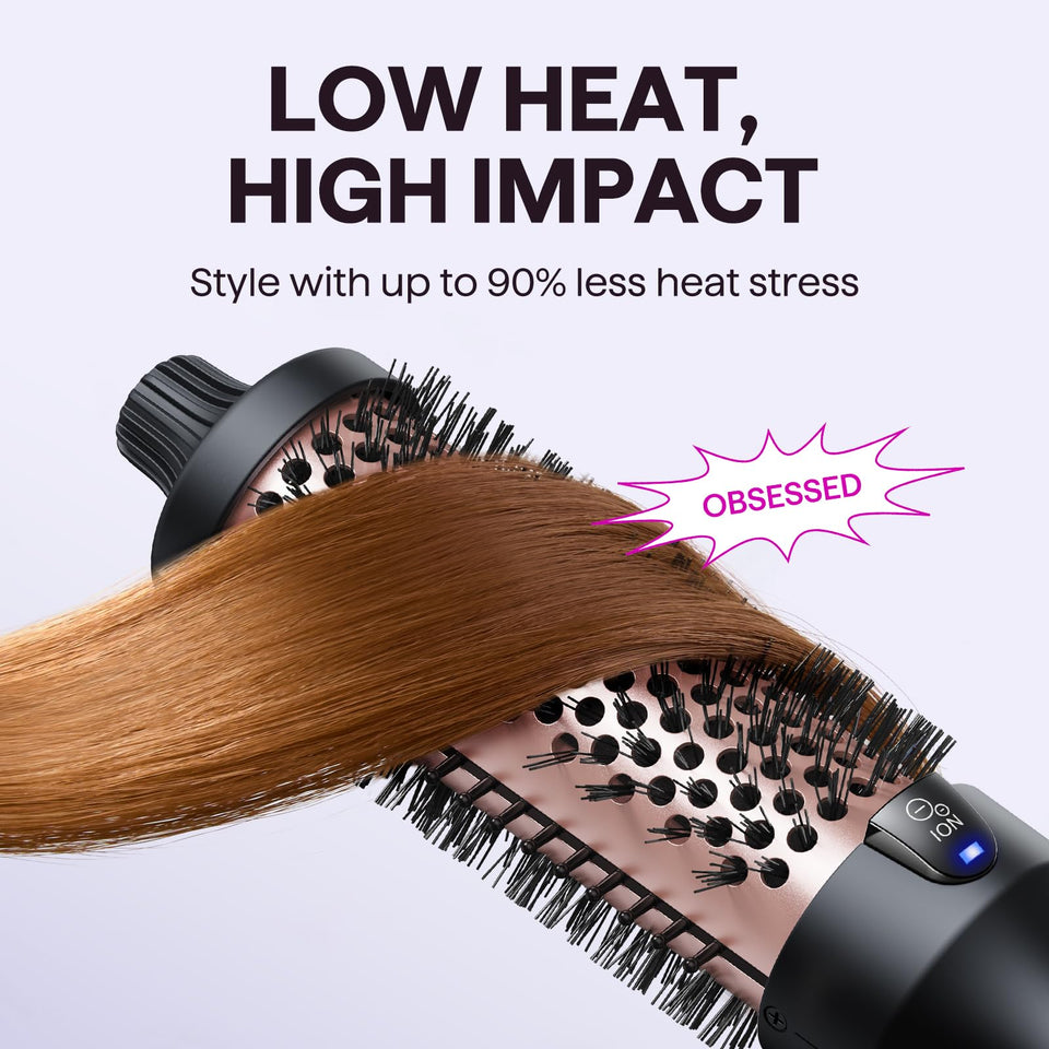 Wavytalk Thermal Brush 1.5 Inch Heated Round Brush with Ionic Ceramic for Smooth Blowout Hair Styling