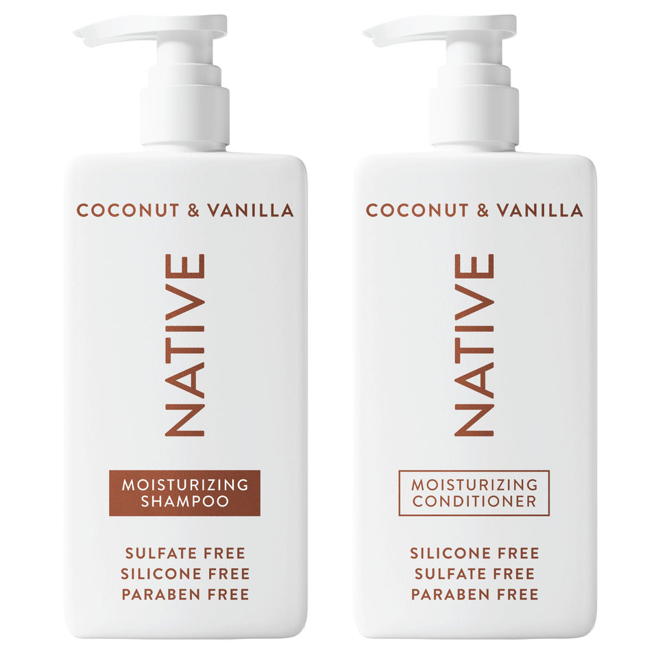 Native Coconut and Vanilla Shampoo and Conditioner Duo for All Hair Types with Clean Ingredients