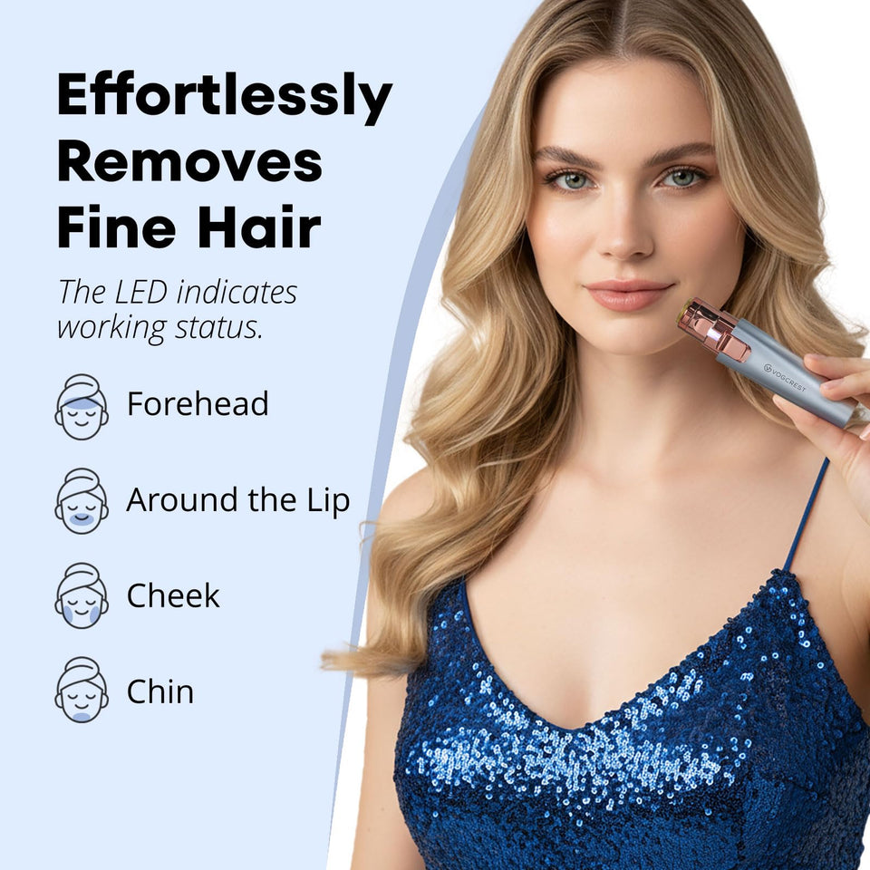 VG VOGCREST Facial Hair Remover and Eyebrow Shaver with Rechargeable LED Precision Trimmer