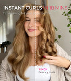 TYMO CURLPRO Automatic Rotating Curling Iron with Ionic Ceramic Barrel for Beach Waves Pink