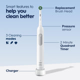 Oral-B Pro 1000 Rechargeable Electric Toothbrush White Dentist-Inspired Round Brush Head