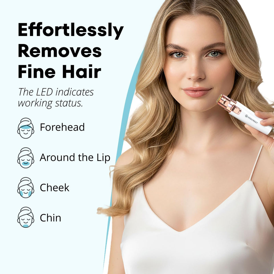 VG VOGCREST Facial Hair Remover and Eyebrow Shaver with Rechargeable LED Precision Trimmer