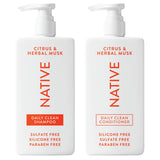 Native Coconut and Vanilla Shampoo and Conditioner Duo for All Hair Types with Clean Ingredients