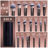 BS MALL Makeup Brush Set 18 Piece Professional Cosmetic Brushes with Black Case for Flawless Makeup