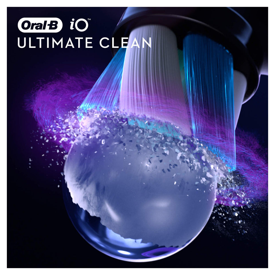 Oral-B iO Ultimate Clean Replacement Toothbrush Heads Twisted Angled Bristles 4 Pack Black