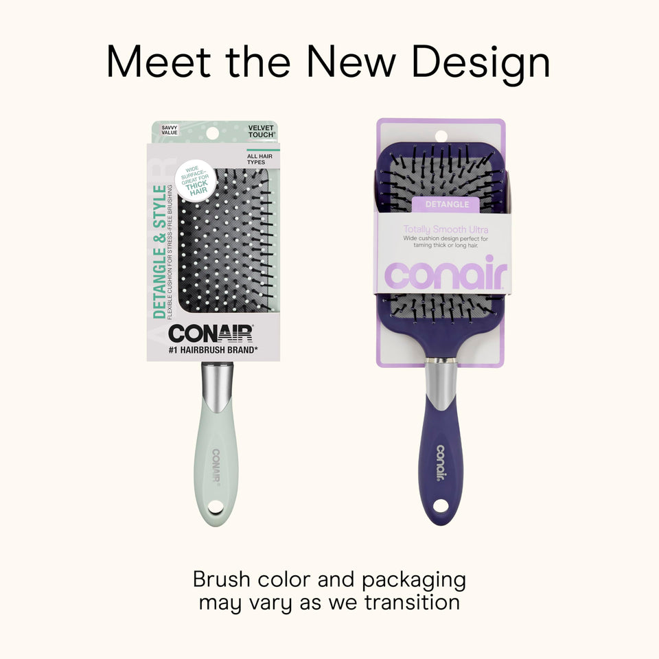 Conair Totally Smooth Ultra Paddle Hair Brush for Thick Hair Wide Detangling
