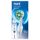 Oral-B Pro 1000 Rechargeable Electric Toothbrush White Dentist-Inspired Round Brush Head