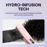 Wavytalk Steam Hair Straightener Nano Titanium 1.38 Inch with Detachable Comb Silk Press Sakura Pink