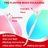 Malisseladi Disposable Mini Toothbrushes with Toothpaste Toothpick Tongue Cleaner Travel 20 Pack Mint