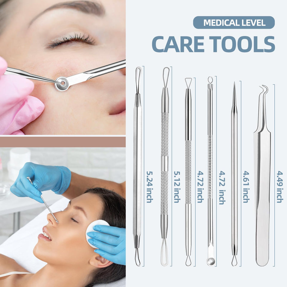 JPNK Blackhead Remover Comedone Extractor Acne Removal Kit Stainless Steel