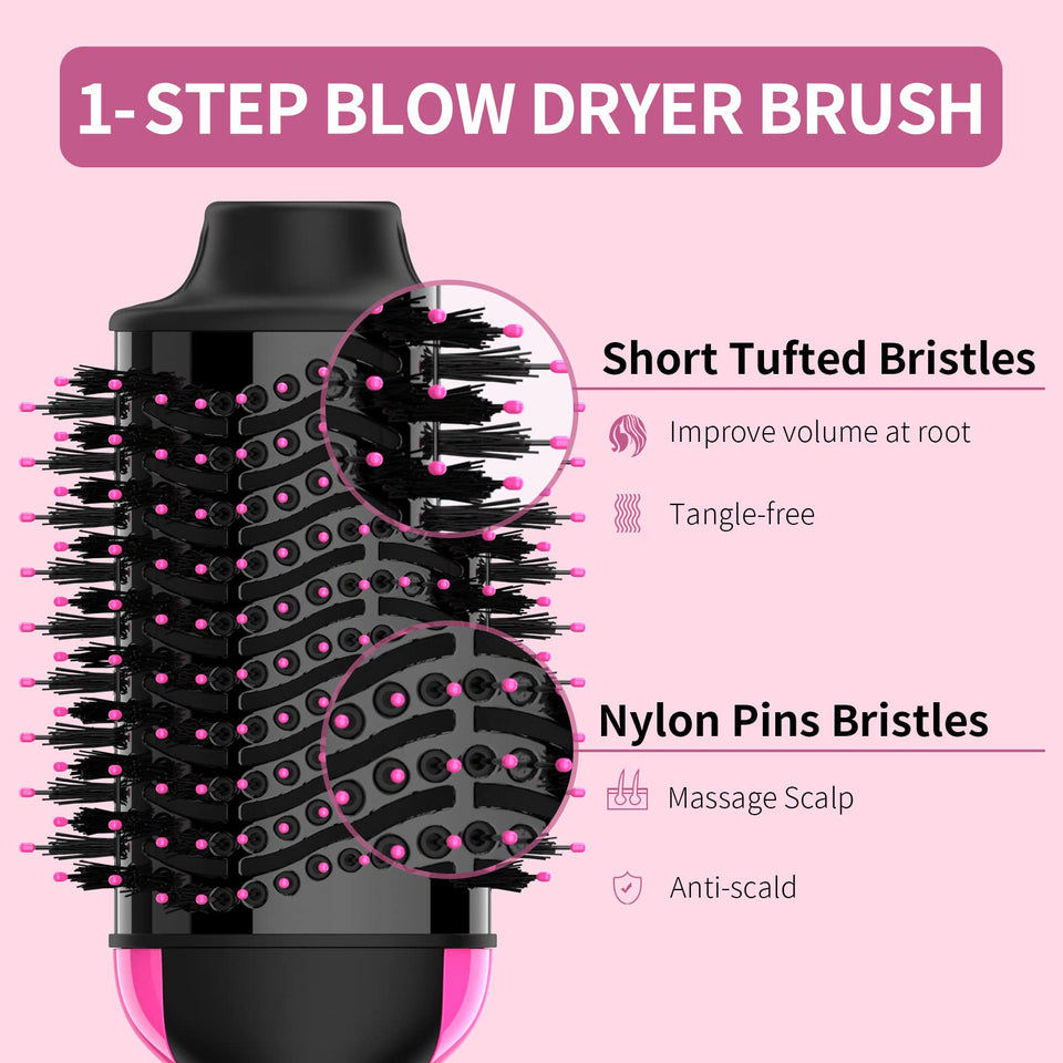 Umeely 4-in-1 Hair Dryer Brush Blow Dryer Styler with Negative Ion Anti-Frizz Ceramic Titanium Barrel