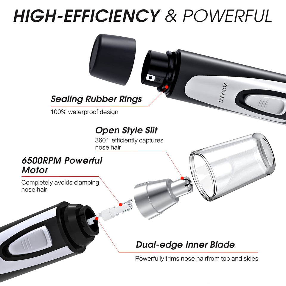 Professional Ear and Nose Hair Trimmer with Waterproof Dual Edge Blades for Men and Women Pink