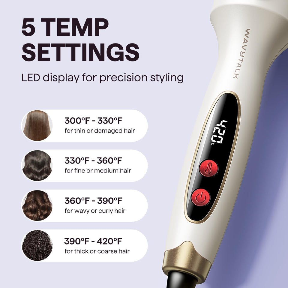 Wavytalk Thermal Brush 1.5 Inch Heated Round Brush with Ionic Ceramic for Smooth Blowout Hair Styling