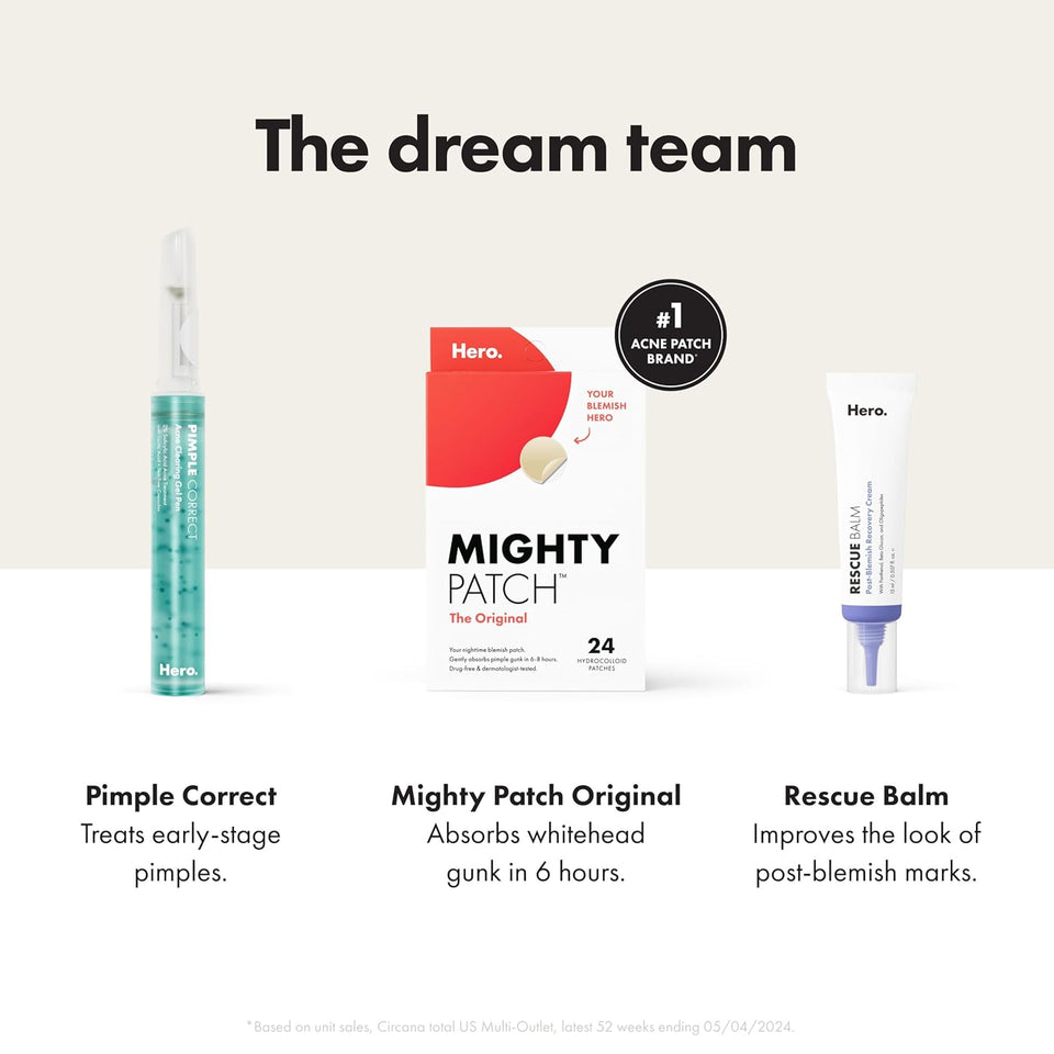 Mighty Patch Original Acne Pimple Patches by Hero Cosmetics Hydrocolloid Spot Stickers 36 Count