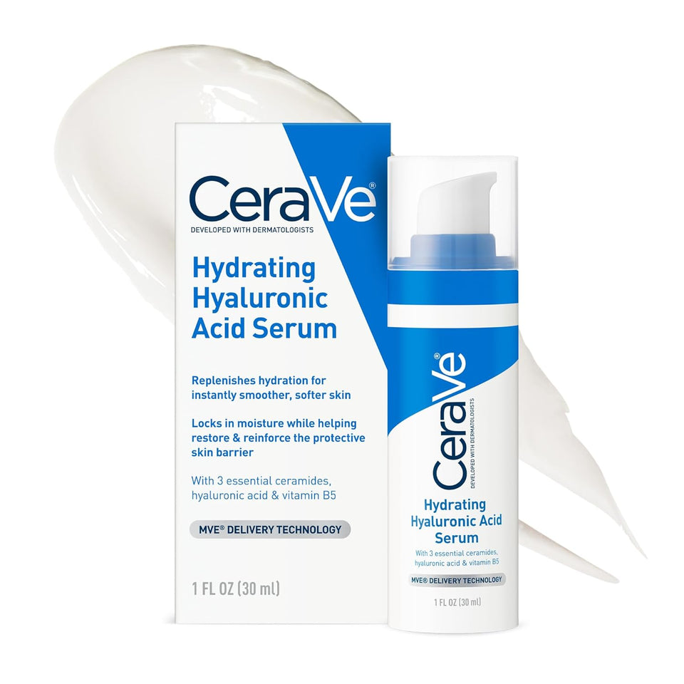 CeraVe Hyaluronic Acid Serum for Face with Vitamin B5 & Ceramides Deep Hydration 1 Oz
