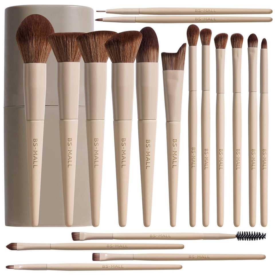 BS-MALL 18 piece professional makeup brush set travel case synthetic face eye - BuyO