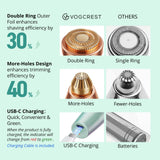 VG VOGCREST Facial Hair Remover and Eyebrow Shaver with Rechargeable LED Precision Trimmer