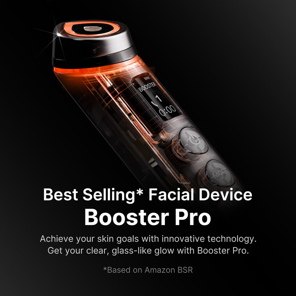 medicube Booster Pro 6-in-1 Glass Glow Beauty Massager Clear Radiant Firmer Skin Korean Skincare Black