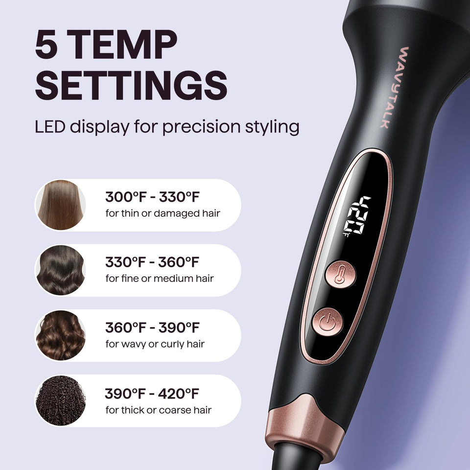 Wavytalk Thermal Brush 1.5 Inch Heated Round Brush with Ionic Ceramic for Smooth Blowout Hair Styling