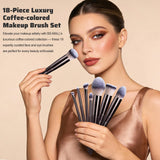 BS MALL Makeup Brush Set 18 Piece Professional Cosmetic Brushes with Black Case for Flawless Makeup
