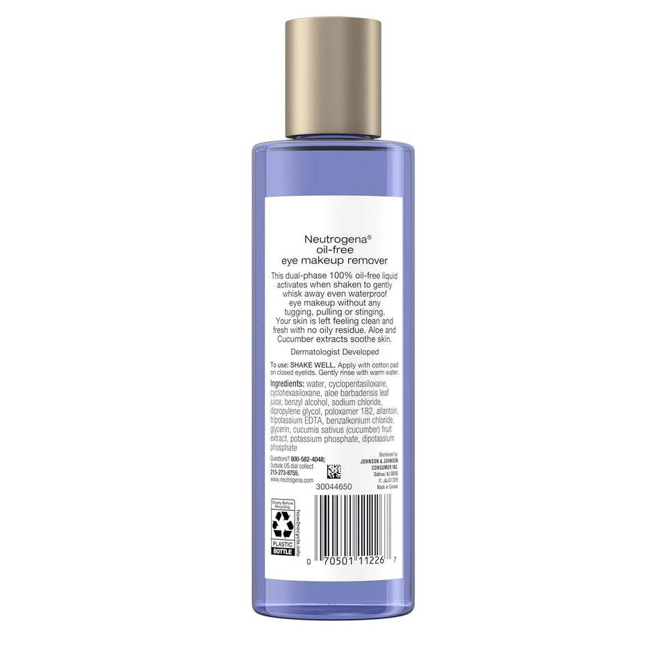 Neutrogena Gentle Oil Free Eye Makeup Remover for Sensitive Eyes and Waterproof Makeup Removal