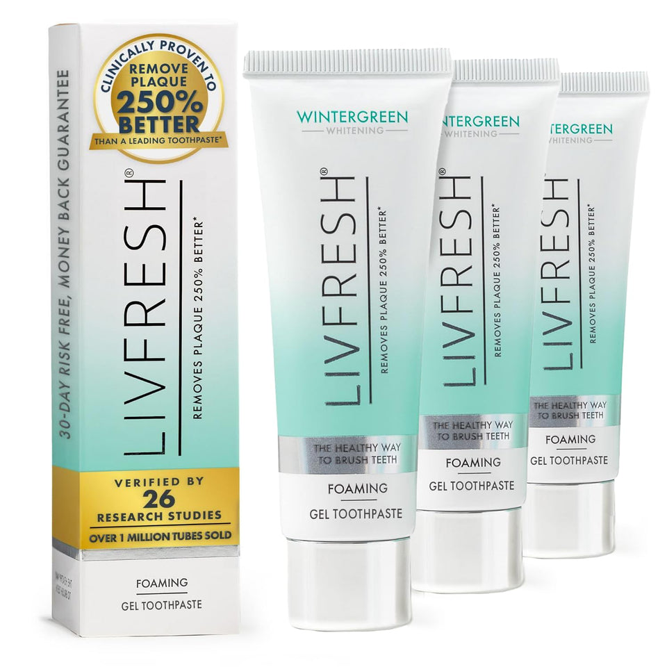 LIVFRESH Toothpaste Gel Clinically Proven for Better Plaque Removal and Improved Gum Health