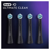 Oral-B iO Ultimate Clean Replacement Toothbrush Heads Twisted Angled Bristles 4 Pack Black