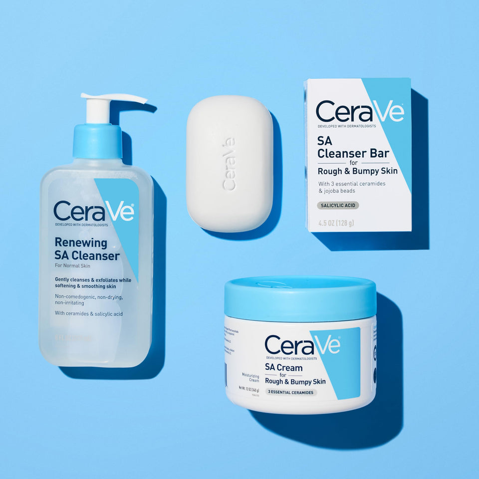 CeraVe SA Moisturizing Cream with Salicylic Acid Lactic Acid & Ceramides Exfoliating Body Cream 16 Oz