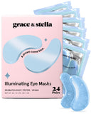 grace & stella Under Eye Mask Patches for Dark Circles Puffy Eyes & Wrinkles Vegan 6 Pairs Pink