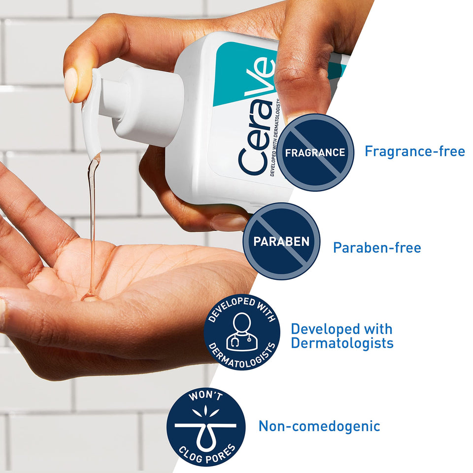 CeraVe Acne Face Cleanser 2% Salicylic Acid Oil Absorbing Clay for Breakout Control 16 Ounce