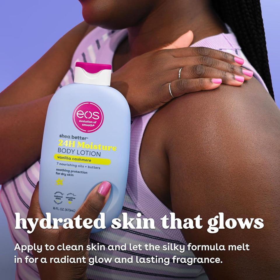 eos Shea Better Body Lotion Vanilla Cashmere Lightweight Non Greasy Moisturizer for Dry Skin Care