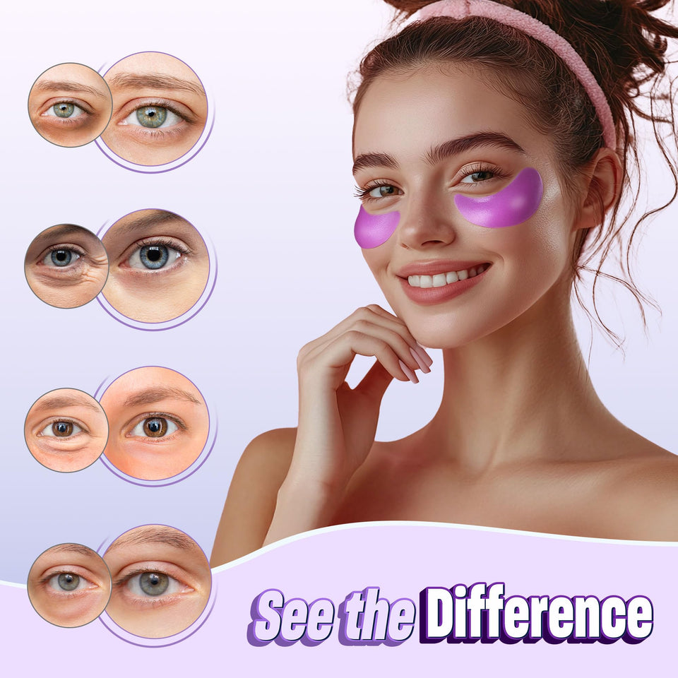 NAZANO Under Eye Patches 60 Pack with Gold Collagen and Hyaluronic Acid for Eye Area Hydration