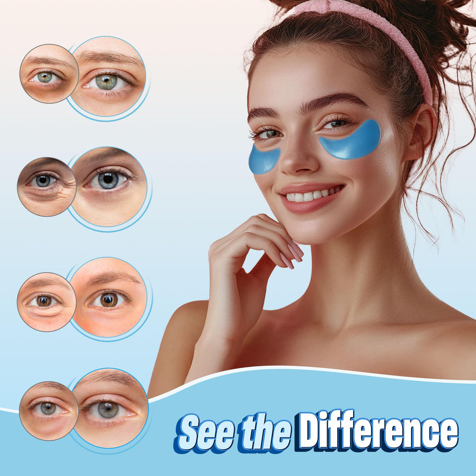NAZANO Under Eye Patches 60 Pack with Gold Collagen and Hyaluronic Acid for Eye Area Hydration