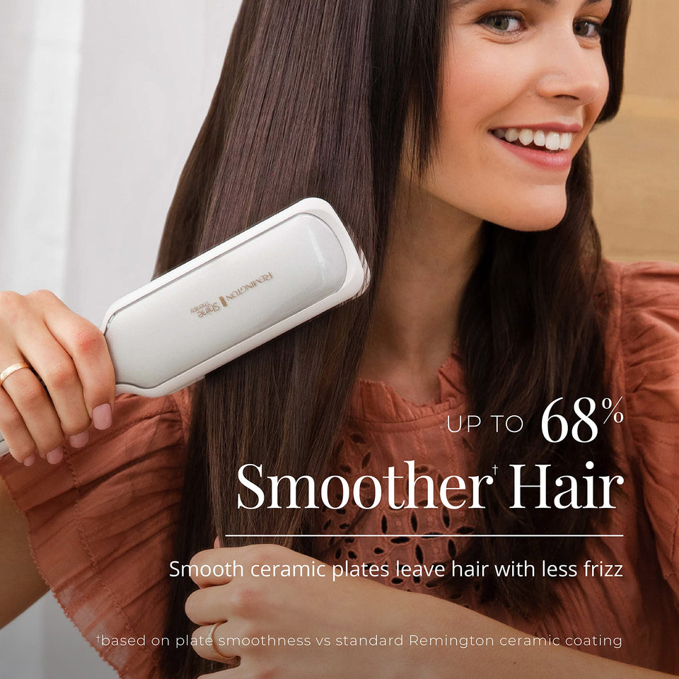 Remington Shine Therapy 2 Inch Ceramic Flat Iron Argan Oil Keratin Professional Smooth Shiny Hair