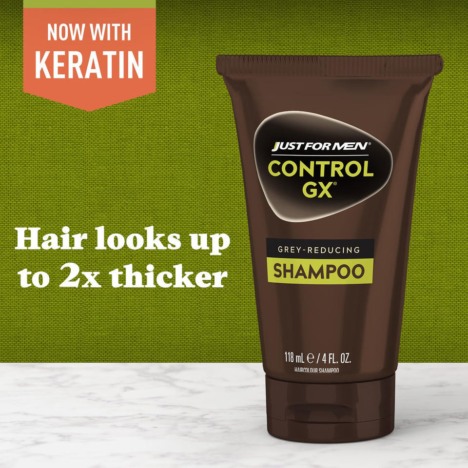 Just For Men Control GX Hair Color Shampoo for Gradual Grey Reduction and Healthy Hair Appearance