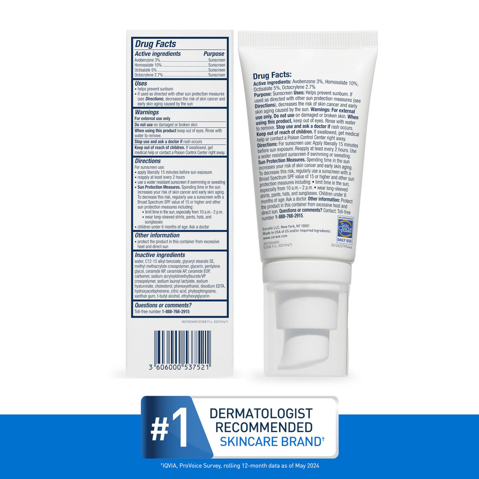 CeraVe Ultra Light Moisturizing Lotion SPF 30 with Hyaluronic Acid & Ceramides Matte Finish 1.7 Oz