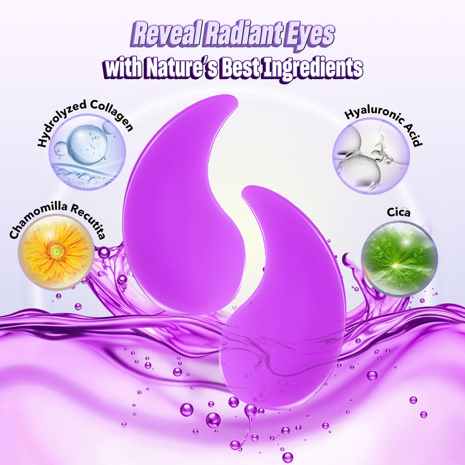 NAZANO Under Eye Patches 60 Pack with Gold Collagen and Hyaluronic Acid for Eye Area Hydration