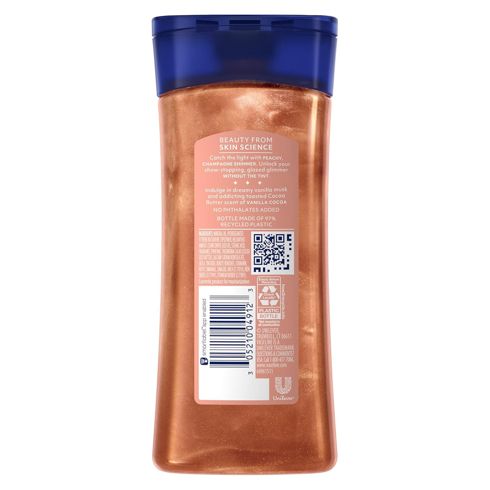 Vaseline Sunlit Glow Body Gel Oil with Vanilla Cocoa Shimmer and Ultra Hydrating Lipids Formula