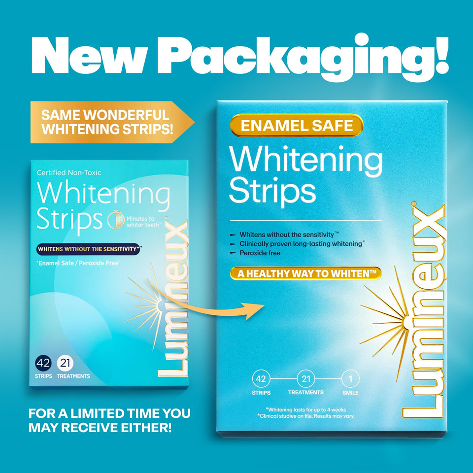 Lumineux Teeth Whitening Strips Kit Peroxide Free Formula for Whiter Teeth and Enamel Protection