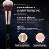 HEDIVIA 14 Piece Black Makeup Brushes Set Professional Synthetic Foundation Concealer Powder Blush Eyeshadow with Powder Puff