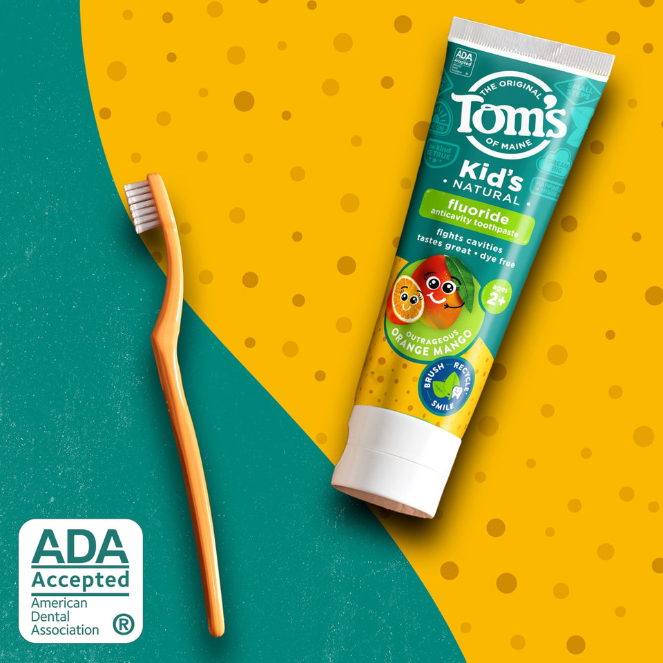 Tom’s of Maine Watermelon Wiggle Kids Toothpaste with Fluoride for Daily Cavity Protection Care