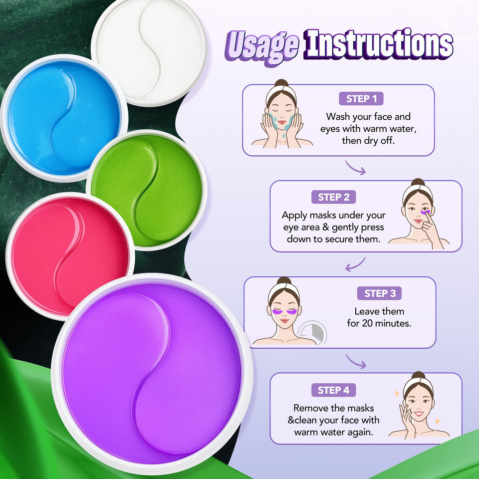 NAZANO Under Eye Patches 60 Pack with Gold Collagen and Hyaluronic Acid for Eye Area Hydration