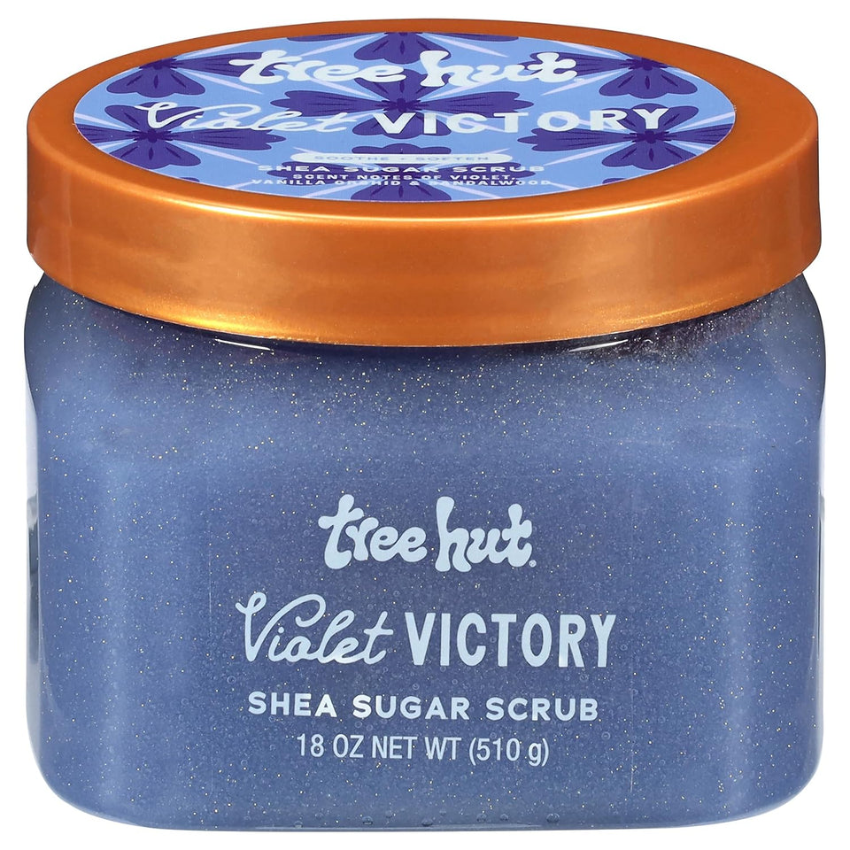 Tree Hut Vanilla Body Scrub with Shea Butter & Essential Oils Hydrating Sugar Exfoliator 18 Oz
