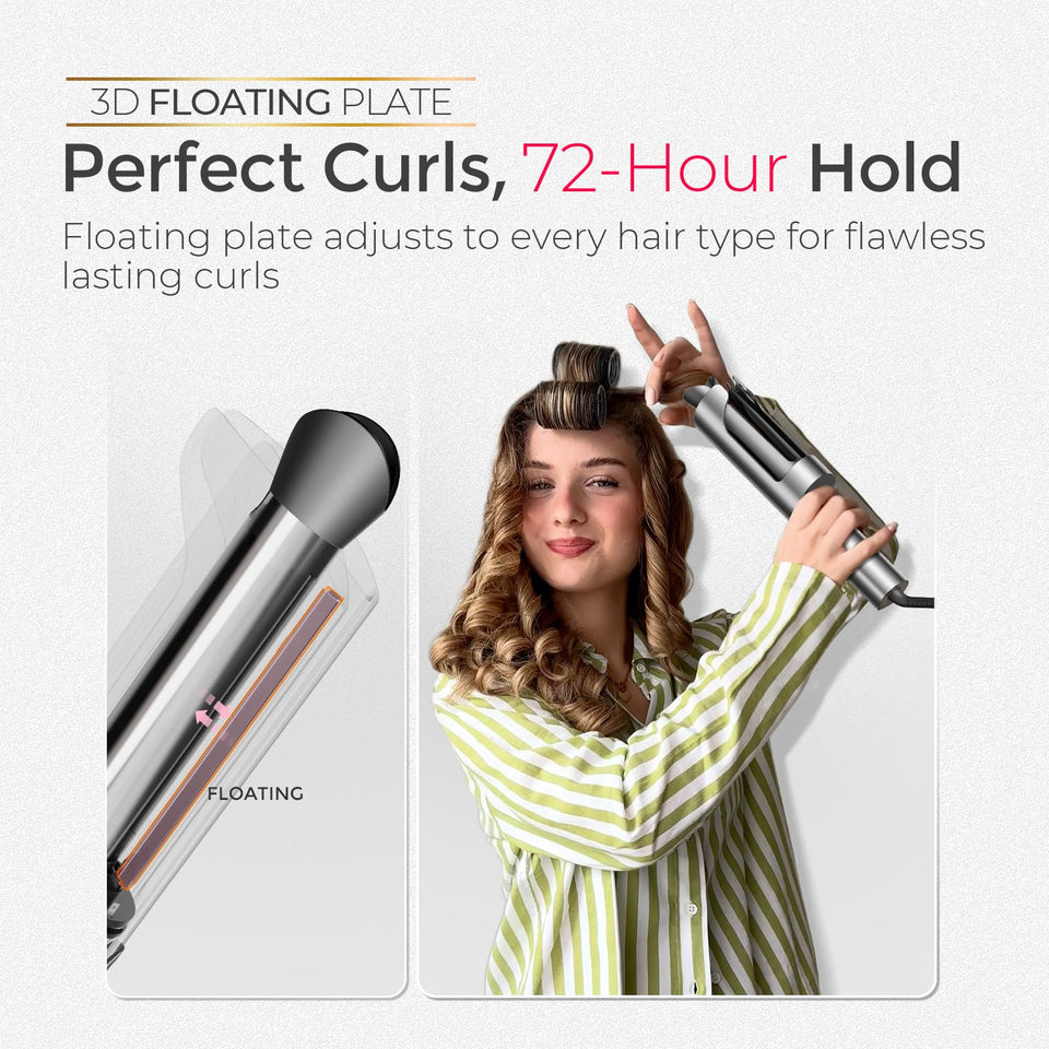 TYMO CurlPro Plus Ceramic Automatic Hair Curler with Anti-Scald Design for Long Hair Women Gold