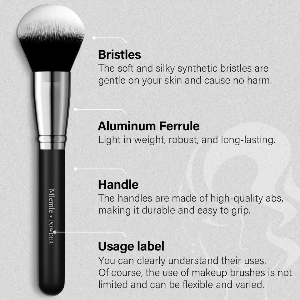 Mlemle 25 Piece Professional Makeup Brush Set Foundation Powder Blush Concealer Eyeshadow Sponge Black